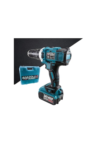 Anadolu Strong ANS1054-M 36V 5Ah Li-ion Çift Akülü Darbeli Matkap Vidalama Seti
