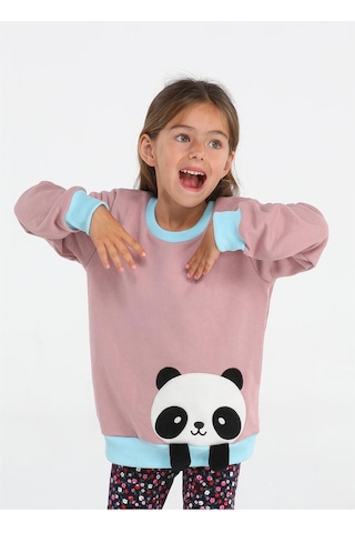 Panda Gülkurusu Kız Çocuk Sweatshirt Gülkurusu - Mint Gülkurusu