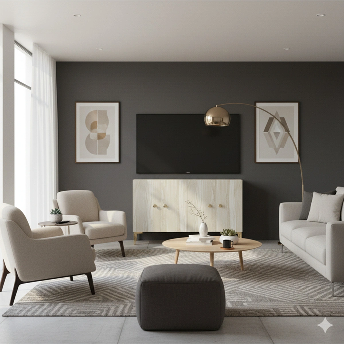 Ka1204btg Sımple120 Konsol, Kahve Köşesi Ve Tv Sehpası Beyaz-traverten-gold 120cm Beyaz