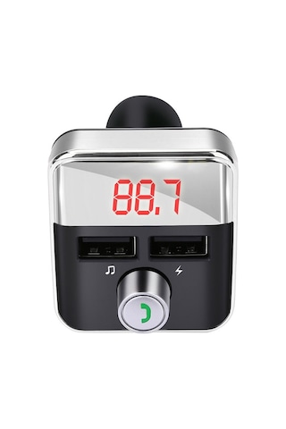 Springsun Bt5.0 Oto Fm Transmitter, İkili Usb Şarj Cihazı, El-işsiz Arama Desteği, Mp3 Çalar, Gürültüsüz Ses Kalitesi, Gümüş