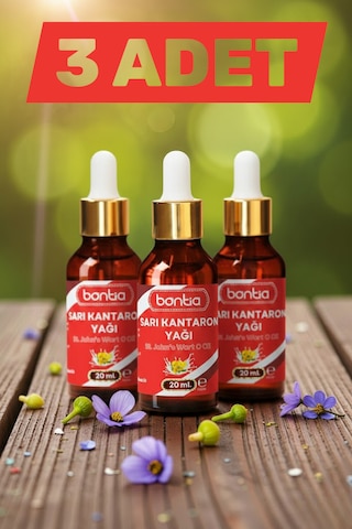 Sarı Kantaron Yağı 3x20 Ml Zeytinyağı Maserasyon, Eklem & Kas , Yara Tahriş 60 ML