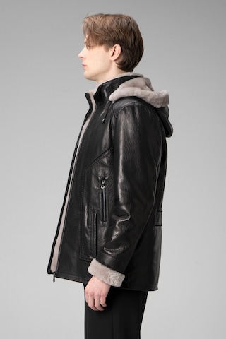 Dericlub E2218 Jumbo Içi Kürklü Kapüşonlu Gerçek Deri Erkek Kaban Siyah (556307811) Siyah