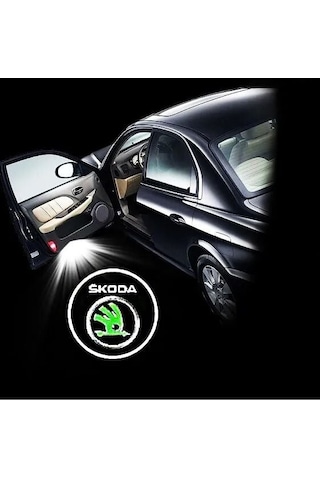 Autogp Skoda Süper B Kapı Altı Işık Lazer Led Logo Hoşgeldin Aydınlatma 1 Çift/kutu