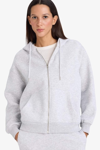 Defacto Relax Fit Kapüşonlu Basic Düz Kalın Fermuarlı Sweatshirt C1809ax26spgr93 Gri-gr93