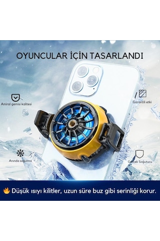 Coofbe 5500 Rpm Turbo Fan Işıklı Klipsli Buz Etkili Telefon Soğutucu Radyatör Tüm Telefonlara Uyumlu