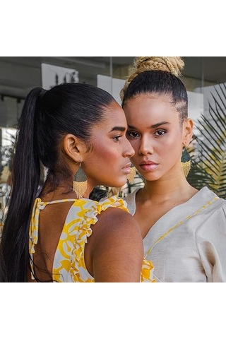 Yerel Boncuklu Püskül Küpeler Boho - El Yapımı Tohum Boncuk Açıkl Çok Renkli