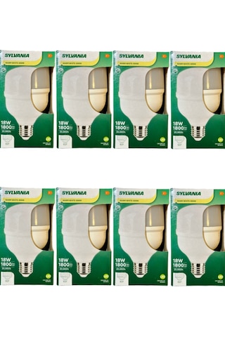 Sylvania 18w 3000k Sarı Işık E27 Duylu Torch Ampul 8 Adet