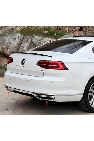Ebal Otomotiv VW Passat B8 Krom Egzoz Görünümlü Difüzör 2015-2019 P.Çelik
