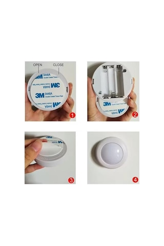 Pm-26973 Rgb Gün Işığı Led Raf Duvar Aydınlatma 3xaaa Pil İle Çalışır Tekli