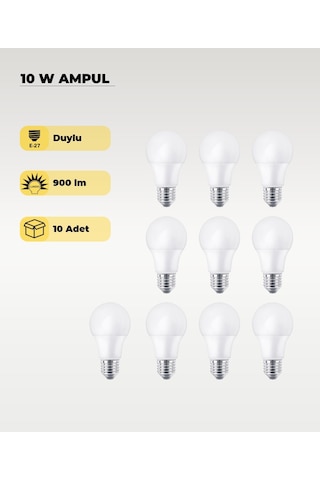 10w Ampul Gün Işığı 4000k - 10 Adet 1 Adet