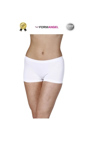 Kadınboxer Toparlayıcı Şekillendirici Seamless Kaymaz Kadın Dikişsiz Boxer İç Çamaşırı - 5 Adet Beyaz