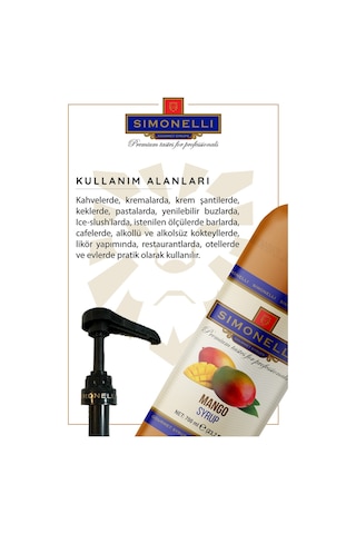 Simoenlli Kahve Şurubu Mango Aromalı 700 ML + Pompa Simonelli