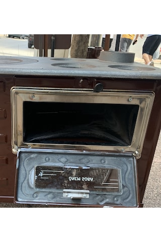 Önem Emaye Kovalı Kuzine Soba Fırınlı Uyuyan Odun Kömür Sobası