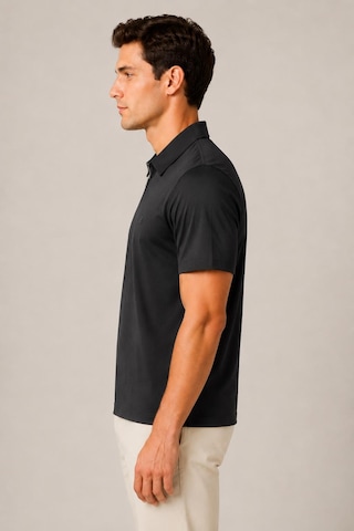 Alexander Gardi Teknik Kumaş Fermuarlı Polo T-shirt Siyah