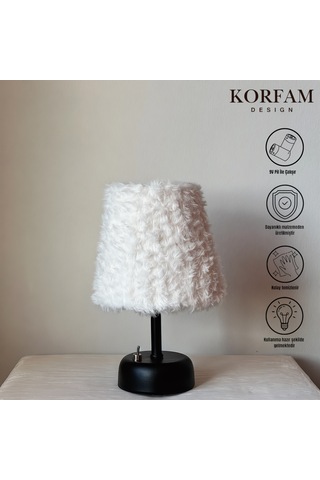 Beyaz Peluş Pilli Masa & Gece Lambası Çok Renkli 89700181