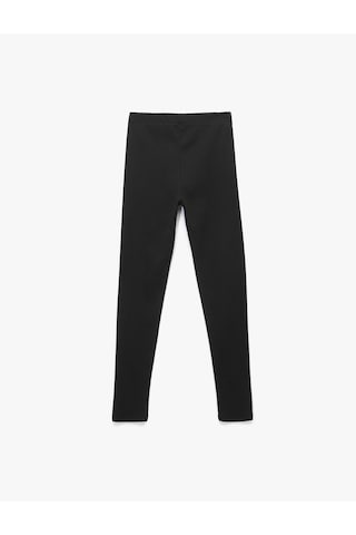 Koton Beli Lastikli Kaşkorse Pamuklu Ribanalı Basic Tayt Siyah 6wkg40017ak Siyah