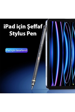 Dux Ducis Sp-04 Manyetik Şarjlı Stylus Pen Apple Uyumlu iPad Tablet Dokunmatik Kalem Transparent- 5775 Renkli