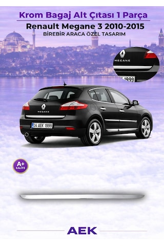 Renault Megane 3 Bagaj Alt Çıtası 2010-2015 Paslanmaz Çelik