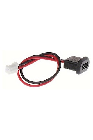 Type C Panel Montaj Dişi Soket 2pin 10cm Kablolu Uzatma Konnektör