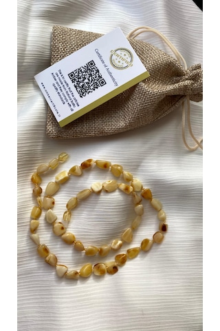 Damla Kehribar Yetişkin Kolye Çok REnkli