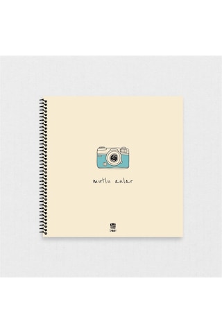 Mutlu Anlar Kamera Baskılı El Yapımı Fotoğraf Anı Defteri-2757 - Çok Renkli