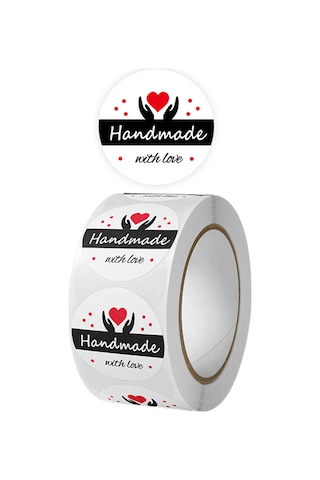 Mufunye Teşekkür Etiketleri, Yuvarlak 25mm, 500 Adet/rulo, Koli Paketleme İçin, Self-adhesive Sticker