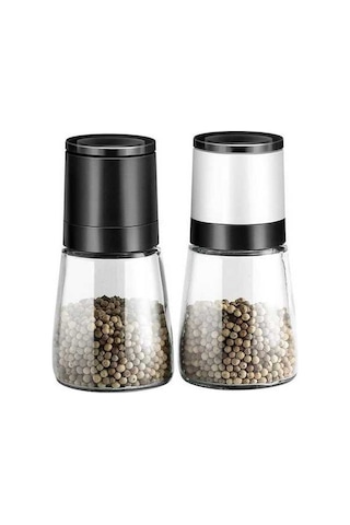 Besthome1 Karabiber Öğütücü Gül Tuzu Tamamlayıcı Gıda El Bükülmüş Şişesi Siyah 1 Adet Ev Manuel Biber Tozu Siyah