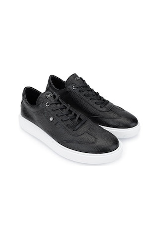 Tamer Tanca Erkek Hakiki Deri Siyah Floter Sneakers & Spor Ayakkabı 352 22350 Erk Ayk Y25 Sıyah Fltr Siyah