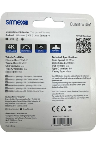 Samsung Uyumlu Type C Flash Bellek 64 Gb Otg Usb Disk Pc