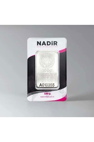 Nadir Gold 100 Gram Gümüş Külçe