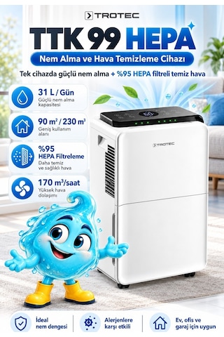 Trotec TTK 99 Nem Alma Ve Hava Temizleme Cihazı
