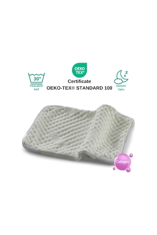 Rudu Kolajen Collagen Güzellik Yastık Kılıfı Visco Visko 60x40x14cm Beyaz