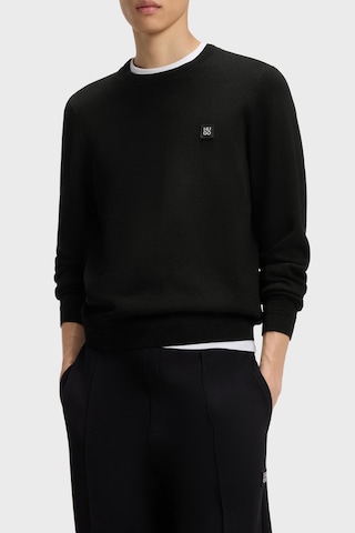 Hugo Logolu Regular Fit Bisiklet Yaka Kazak Erkek Kazak 50564244 001 Siyah