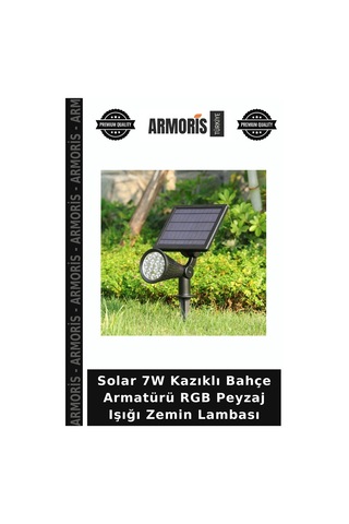 Solar 7w Kazıklı Bahçe Armatürü Rgb Peyzaj Işığı Zemin Lambası Diğer