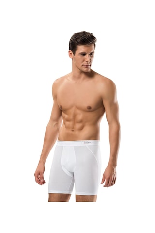 Erdem Erkek Pamuk Elastan Uzun Boxer 1470 - 6 Adet Beyaz