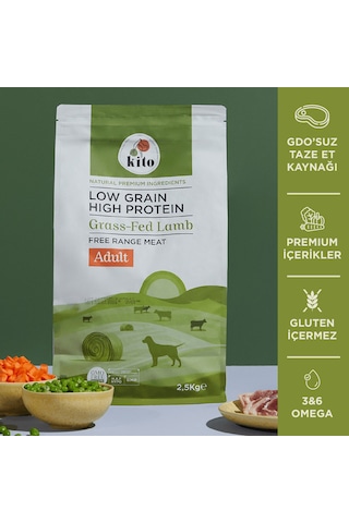 Kito Doğal Besi Kuzu Etli Yetişkin Köpek Maması 2.5 KG