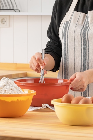 Meleni Home 5'li Set Yuvarlak Hazırlık Kase Seti - Çok Amaçlı Çırpma Kabı - Badya Seti Saklama Kabı