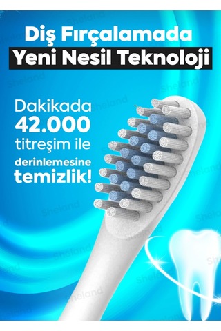Şarjlı Elektrikli Diş Fırçası Ipx7 Su Geçirmez 42.000 Titreşim 6 Mod Sonic 3 + 1 Başlık