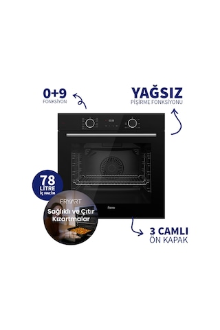 Fryart XE63CS-LN385-D063SA Siyah Chef Edition 3'lü Ankastre Set