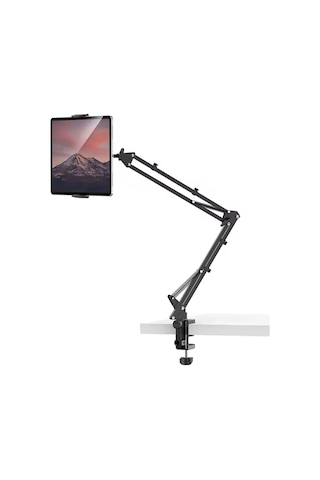 Shopytech Metal 360 Uzun Kol Tablet/telefon Standı Kelepçeli Masa/yatak Başlığı Tutucu 6 -12.9 Uyum 1 Adet