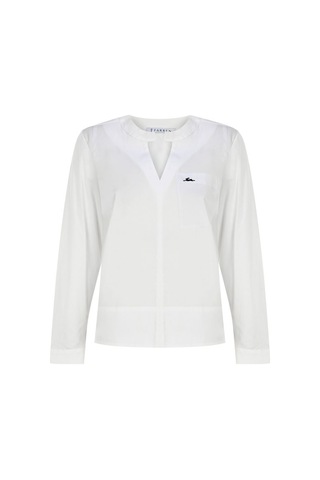 Kadın Cepli Modern Kesim Bluz Frn1104 Beyaz