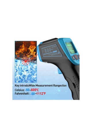 Tenfowee "yüksek Hassasiyetli Endüstriyel Kızılötesi Termometre -50 C-600 C Mavi Renk"