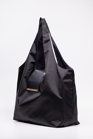 Fabric Craft Bag Omuz Çantası Siyah 50x60 Cm Katlanabilir Büyük Boy Paraşüt Kumaş Hafif Günlük Tote Siyah - Mavi