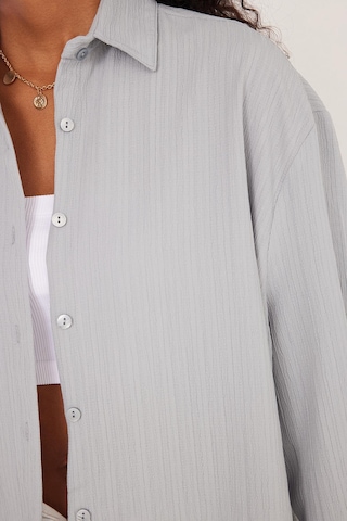 Tudors Kadın Oversize Geniş Kesim Bürümcük Pens Detaylı Uzun Kollu Dokulu Gri Gömlek-35311 gri