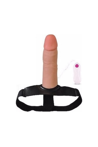 Erofoni İçi Boş Titreşimli 18 CM Süper Realistik Belden Bağlamalı Takma Protez Yapay Vibratör Penis