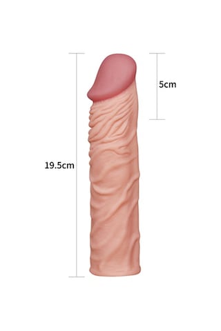 Hızlı Express Lovetoy X-Tender 5 CM Dolgulu Realistik Penis Kılıfı 20 CM + 10 ml Kayganlaştırıcı