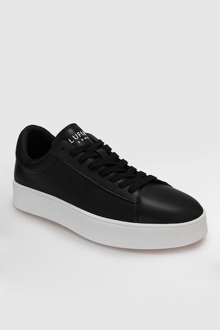 Lufian Erkek Anton Deri Sneaker Ayakkabı 112230224 Siyah Siyah