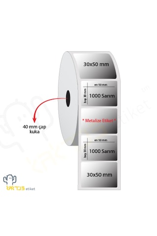 Silvermat Demirbaş Etiketi 30mm X 50mm Ruloda 1000 Adet 1