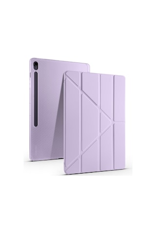 Adige Samsung Galaxy Uyumlu Tab S10 Fe Plus Kılıf Tri Folding Kalem Bölmeli Standlı Standlı Kapak
