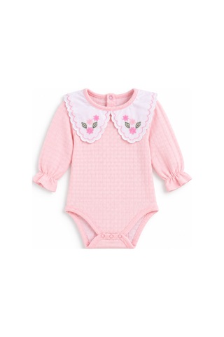 Babyhola 1-3 Yaş Kız Bebek Çocuk Çıtçıtlı Badi Pantolon Şık Alt Üst 2'li Takım Bayramlık 2327 Pembe